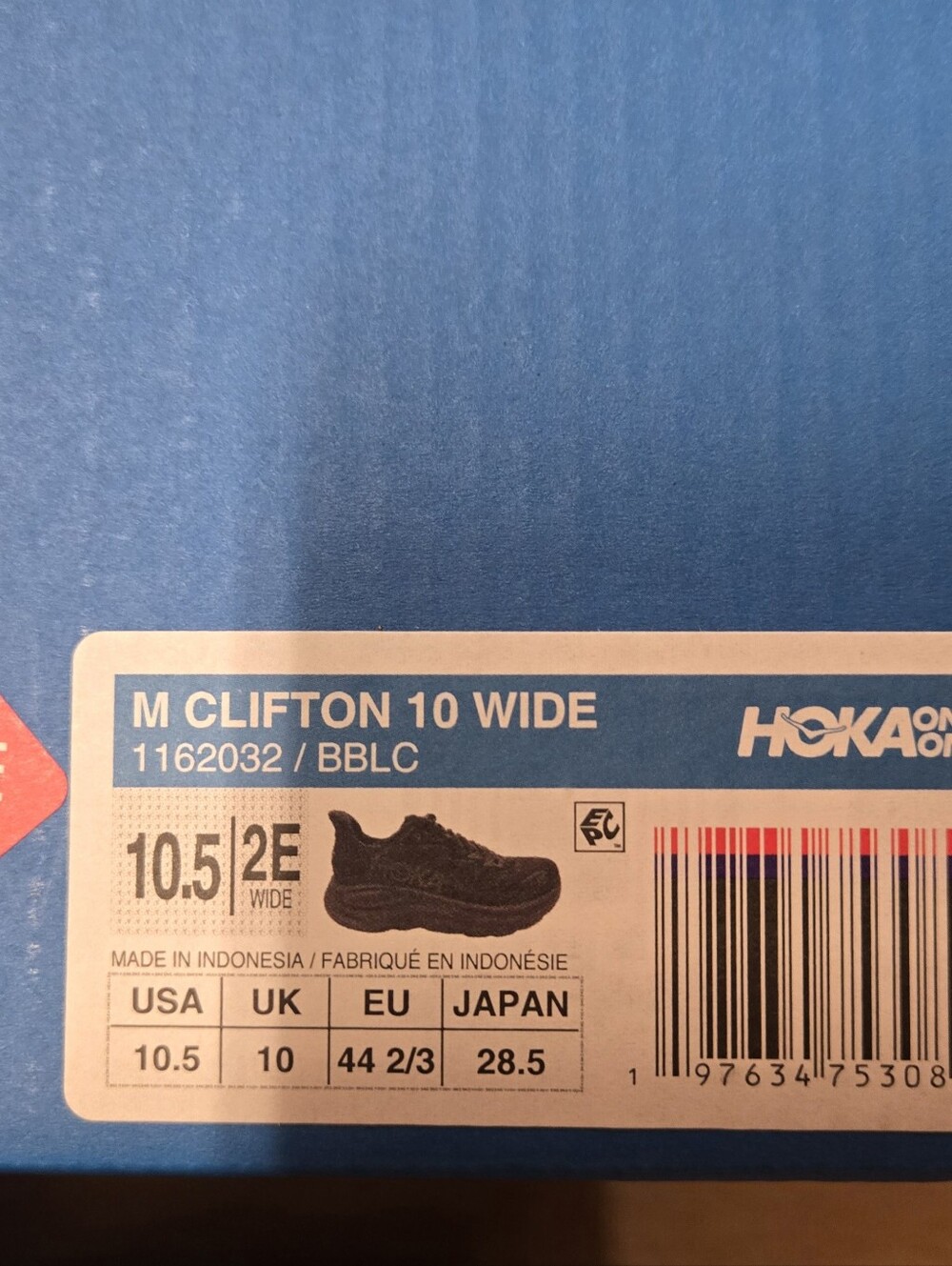 Hoka M Clifton 10 Wide Men's Running Shoes - Black